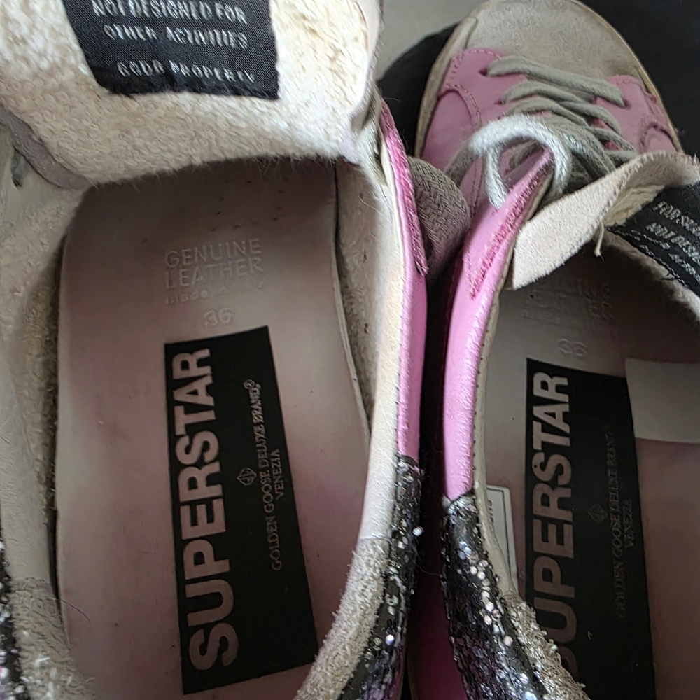 Golden Goose Pink Sneakers with Glitter Star - Picture 7 of 7